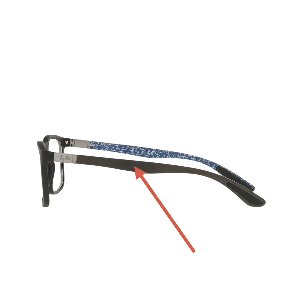 Ray Ban RB8908 Eyeglasses Carbon Fiber Black Blue Replacement Temple Arms 1-Pair
